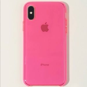NWT! Neon Pink Transparent iPhone X case